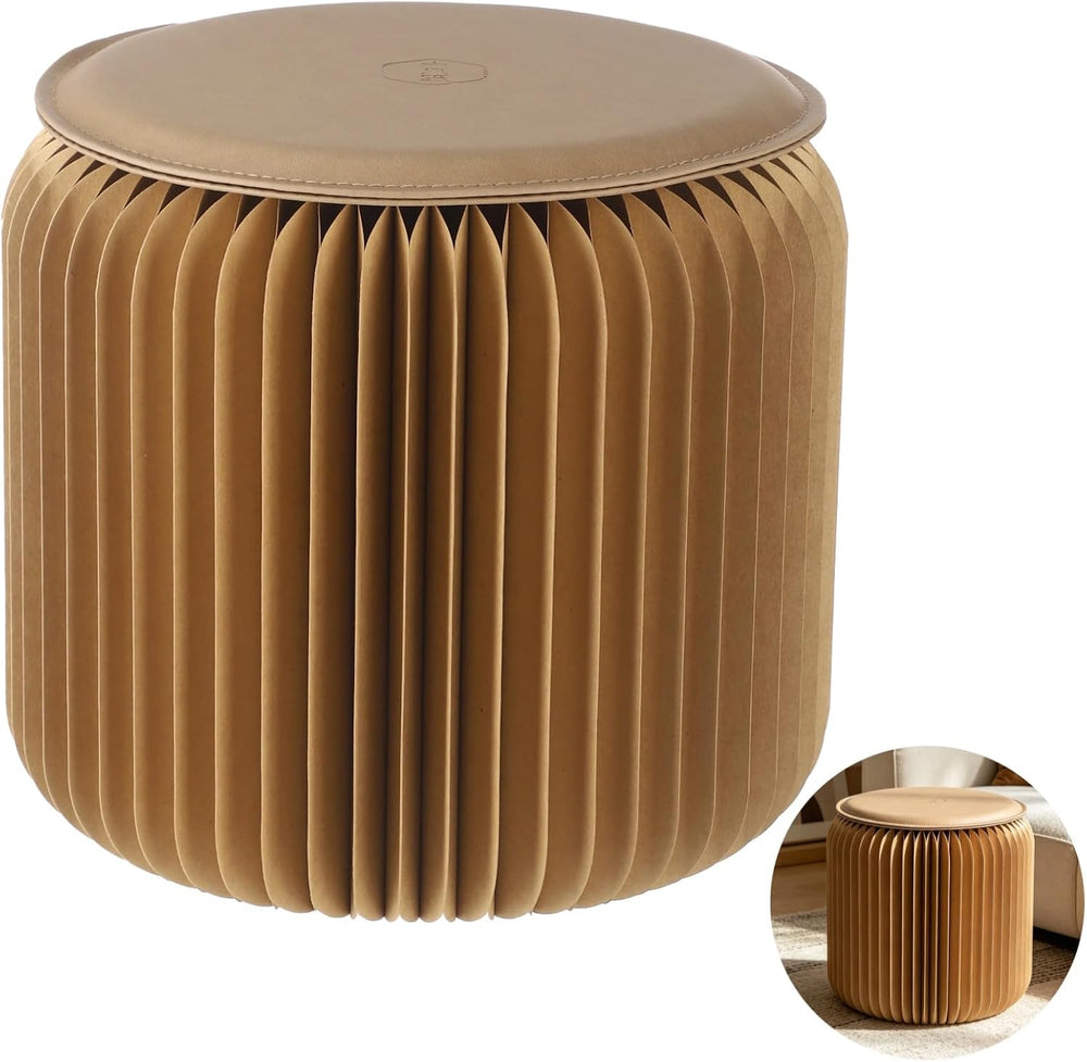 Paper Folding Stool, 12 Inch Kraft Paper Honeycomb Design Stool, 661 Lbs Load...