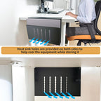 Desk Side Storage, Under Desk Storage, No Drill Steel Hanging Desk Organizer, Laptop Holder, Desk Storage Holder for Office & Home.(Black)