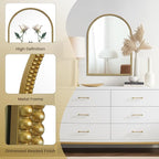 WallBeyond Gold Vintage Mirror for Vanity 22x30 Inch, Gold Antique Mirror with Ornate Beaded Frame for Bathroom, Living Room, Fireplace, Entryway