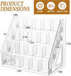 Tea Bag Organizer Display Stand, 4 Tier Clear Acrylic Tea Packet Storage Holder for Kitchen Countertop Cabinet Pantry Office Tea Bag, Coffee, Sugar Packets, Creamers Organization