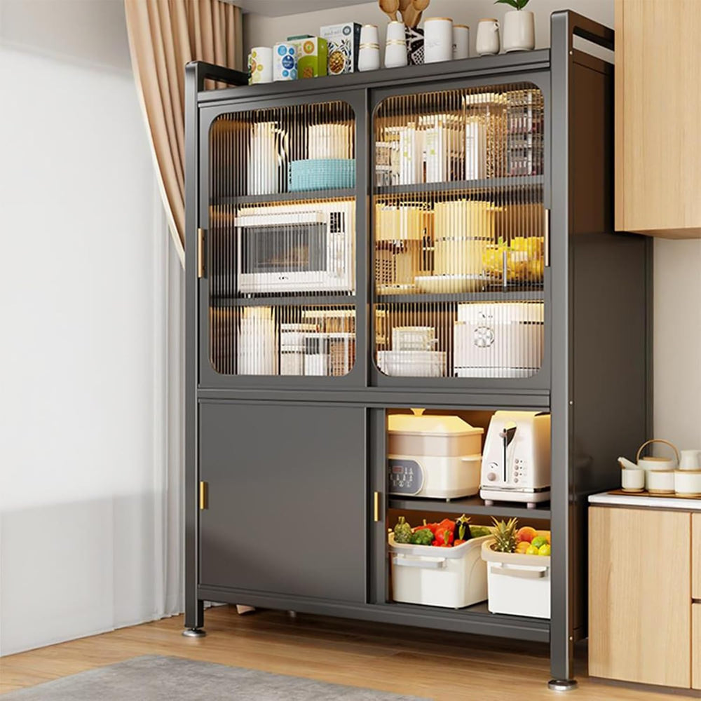 Kitchen Pantry Cabinet with Adjustable Shelves and Doors, Tall Storage Cabine...