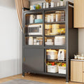 Kitchen Pantry Cabinet with Adjustable Shelves and Doors, Tall Storage Cabinet, Freestanding Kitchen Cupboard, for Bedroom, Dining Room, Office(Gray,187x80cm/73.6x31.5in)