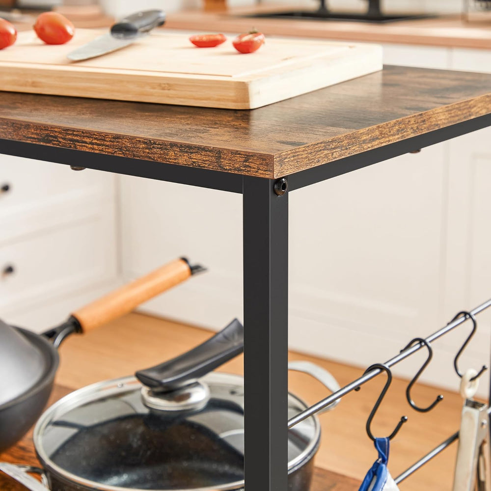 VASAGLE Bakers Rack, Kitchen Shelf, Kitchen Island, Microwave Oven Stand with...