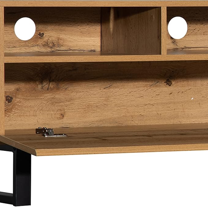 Ball & Cast 70" Modern TV Stand for TVs up to 80", Media Console with Drop-Down Door, 2 Drawers & Adjustable Shelf, Entertainment Center w/Ample Storage for Living Room, Home Theatre,Wood