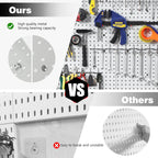 Pegboard Smith 16x16 inch Wall Organizer Pegboard Panels, Gray Metal Pegboard for Tool Storage, Workbench Tools Organization Peg Board (2 PCS, Grey)