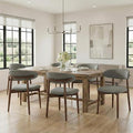 Dining Room Chairs Set of 6, Upholstered Farmhouse Dining Chairs, Modern Fabric Kitchen Chairs with Solid Wood Leg,Green
