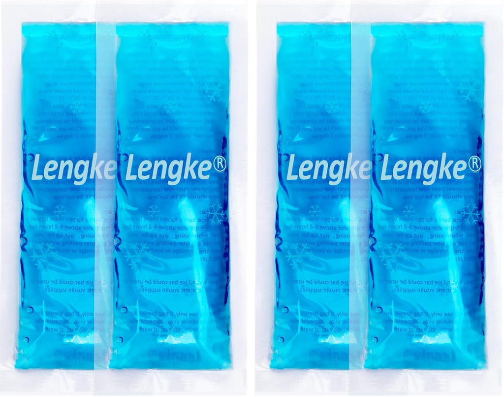 4 Pack Ice Pack for Insulin Cooler Travel Case - TSA Approved Ice Packs for Diabetic Travel Case and Travel Medicine Organizer,Small Gel Ice Pack for Refrigerated Medicine Travel Case by Leng Ke