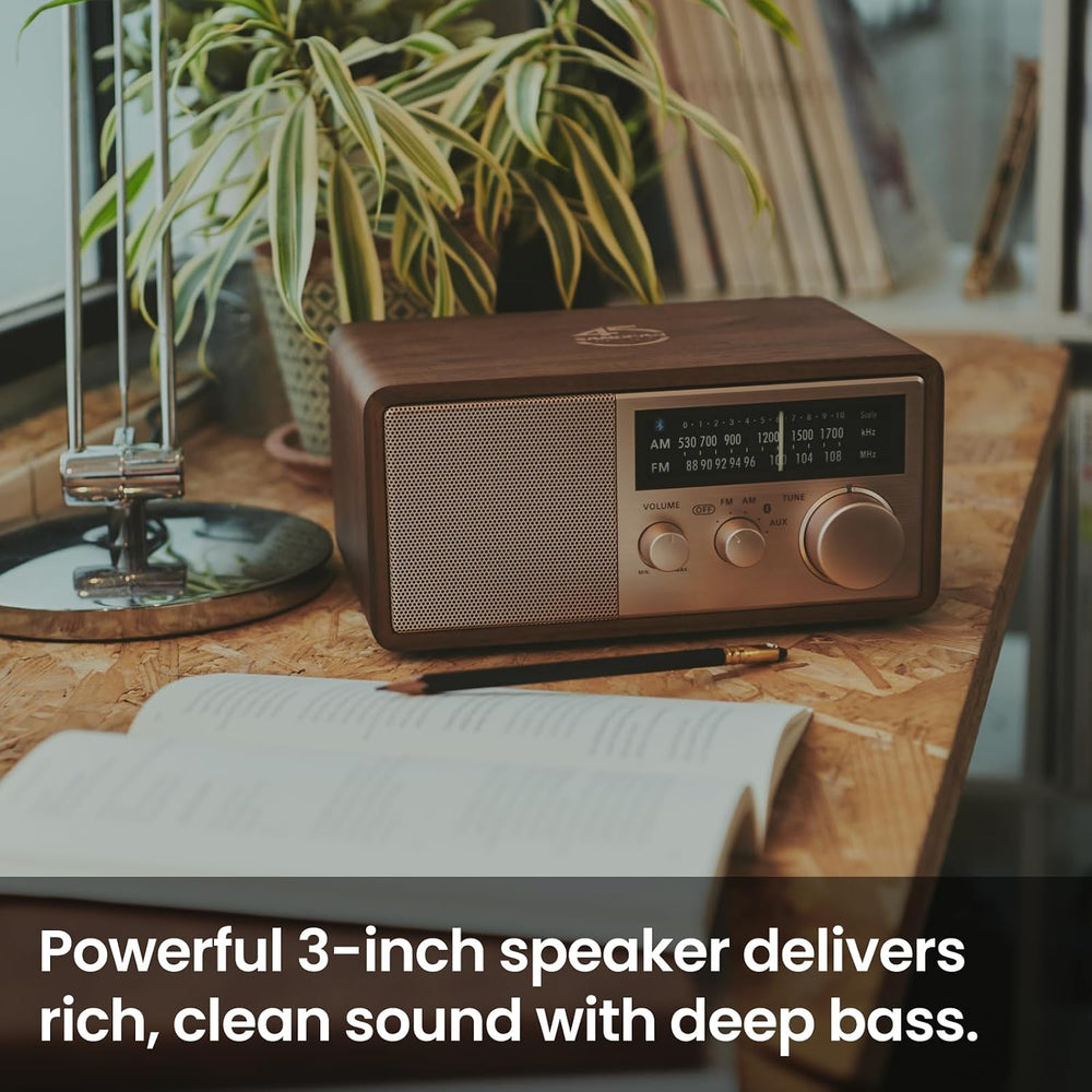 Sangean WR-16SE 45th Anniversary AM/FM/Bluetooth Radio, Dark Walnut Wood