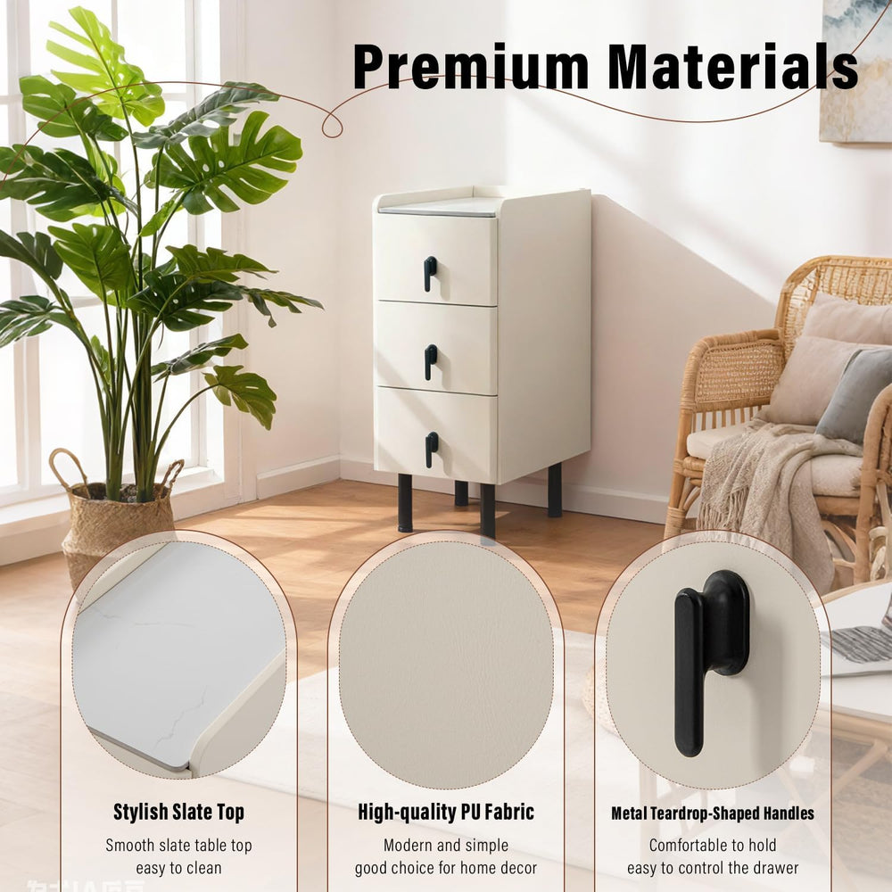 Homcosan Night Stand Small Size 9.84", Modern Minimalist Bedside Table w...