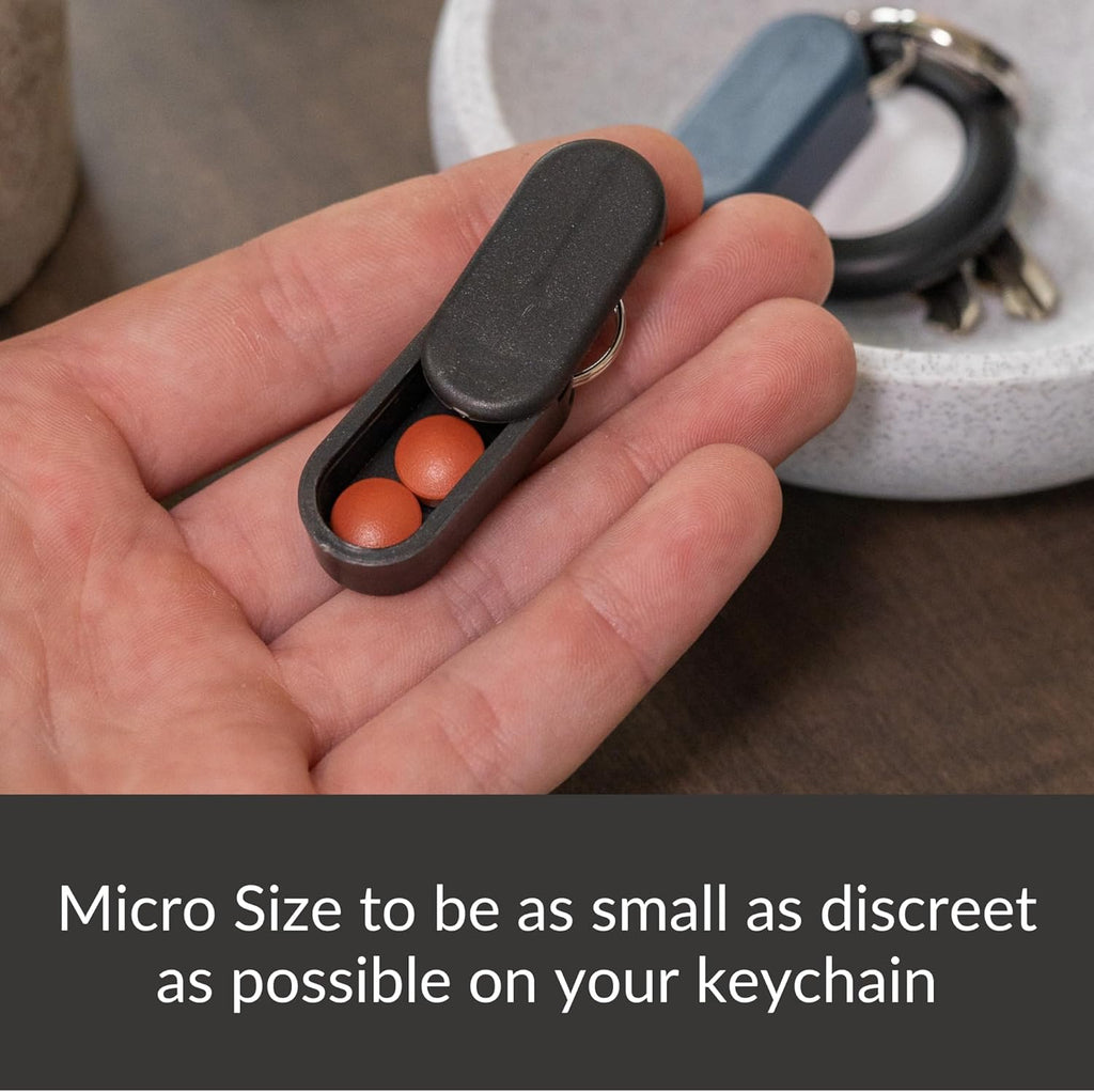 Magnetic Keychain Pill Holder - Compact, Durable, Lightweight with Sleek Minimalist Design - Secure, Discrete, Portable Pill Holder Keychain for Everyday Use (Midnight)