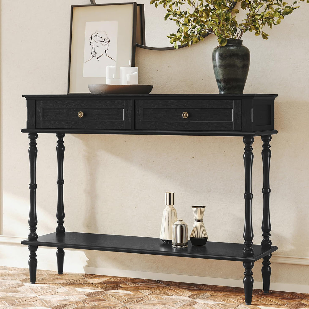ARTPOWER Console Table for Entryway with 2 Drawers, 10 mins Assembly, Black |...