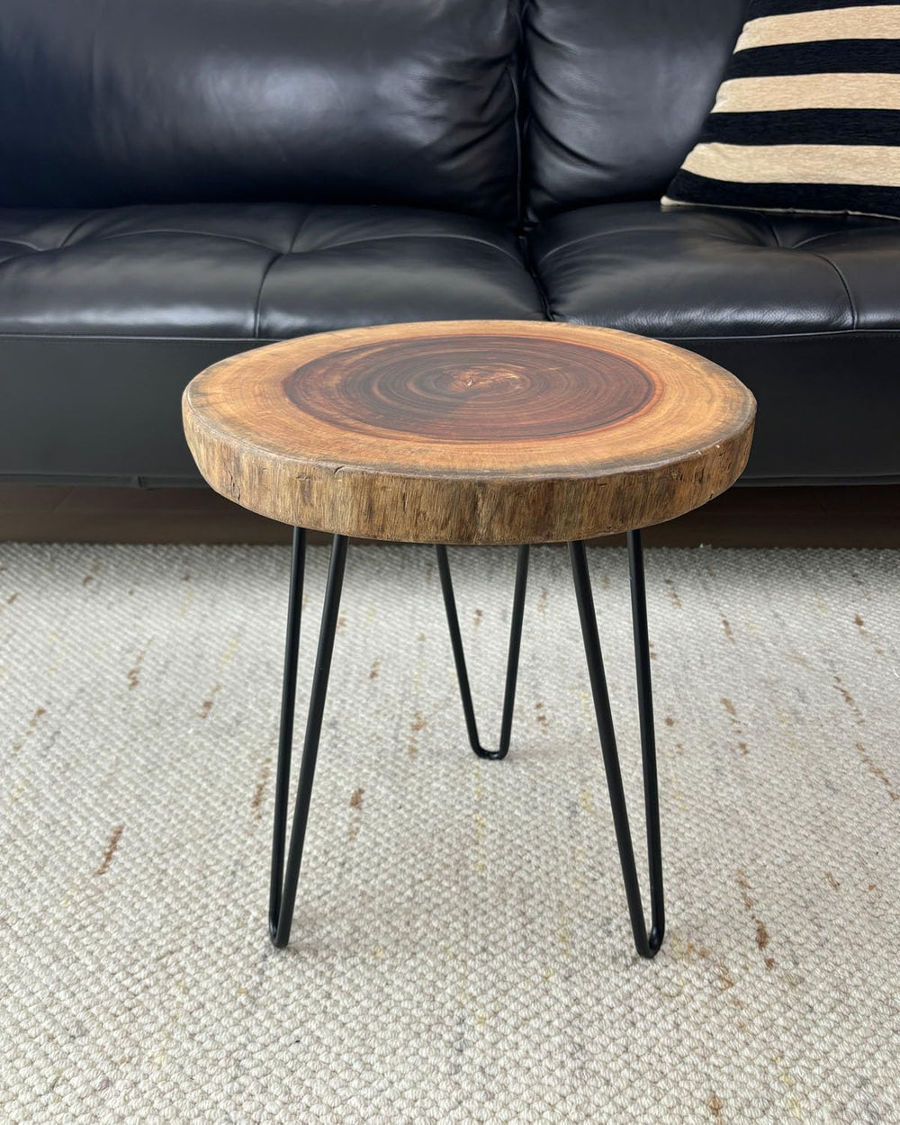 Live Edge End Table, About 15-18" W x 17" H Natural Edge Camphor Wo...