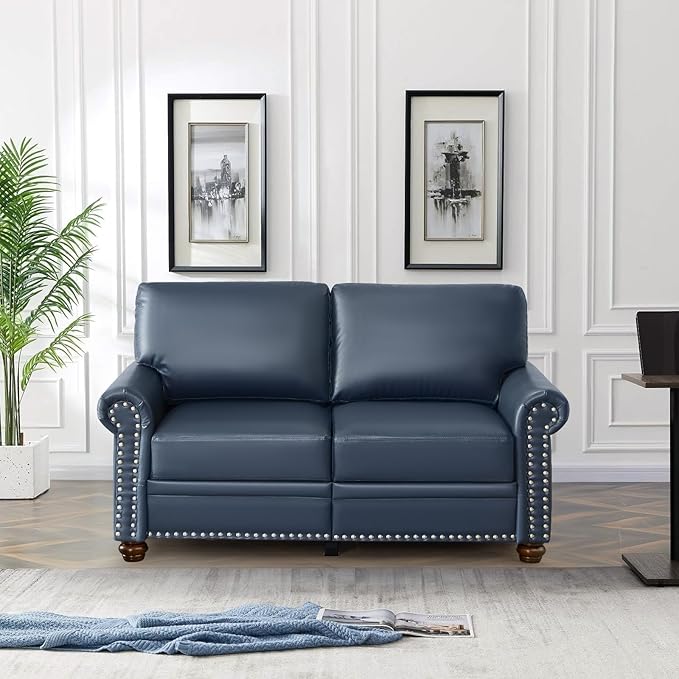 2 Piece Faux Leather Sofa Set,Modern Chair and Loveseat Sets with Storage,Mid...