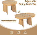 Ball & Cast Retro Dining Table Set for 4 with 4 Upholstered Chairs,5-Piece Wooden Living Room Furniture W/ 58" Round Extendable Kitchen Desk,for Small Space,Apartment,Dining Room,Natural Wood Wash