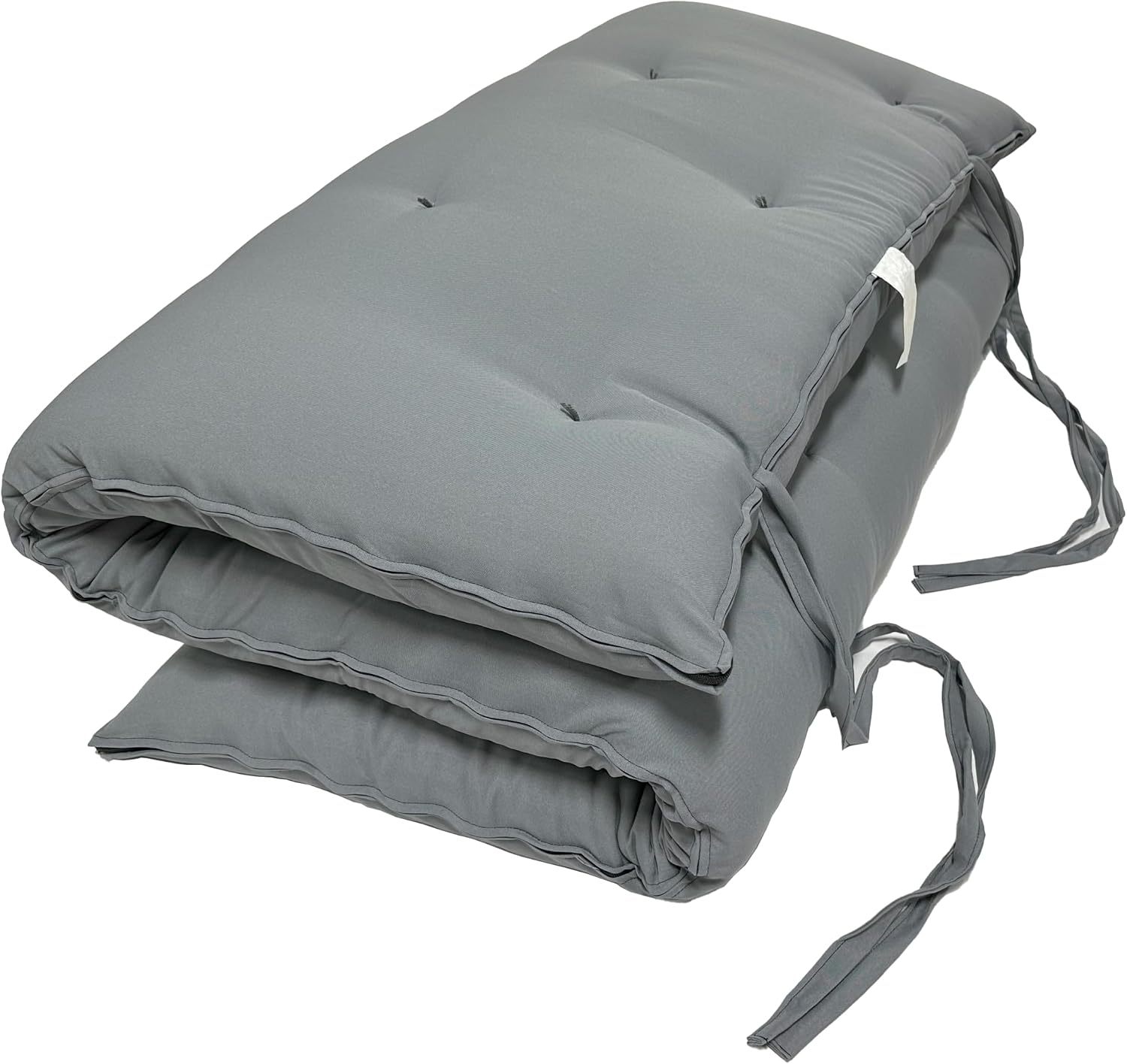 D&D Futon Furniture Gray Full Size Traditional Japanese Floor Rolling Mattress Tatami Topper Mat Sleepover Guest Bed, Foldable Cotton Cushion Pad Yoga Meditation