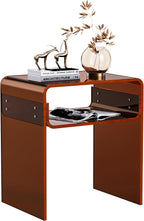 Clear Acrylic End Table 2-Tier Bedside Nightstand for Living Room Bedroom (1, Dark Brown)