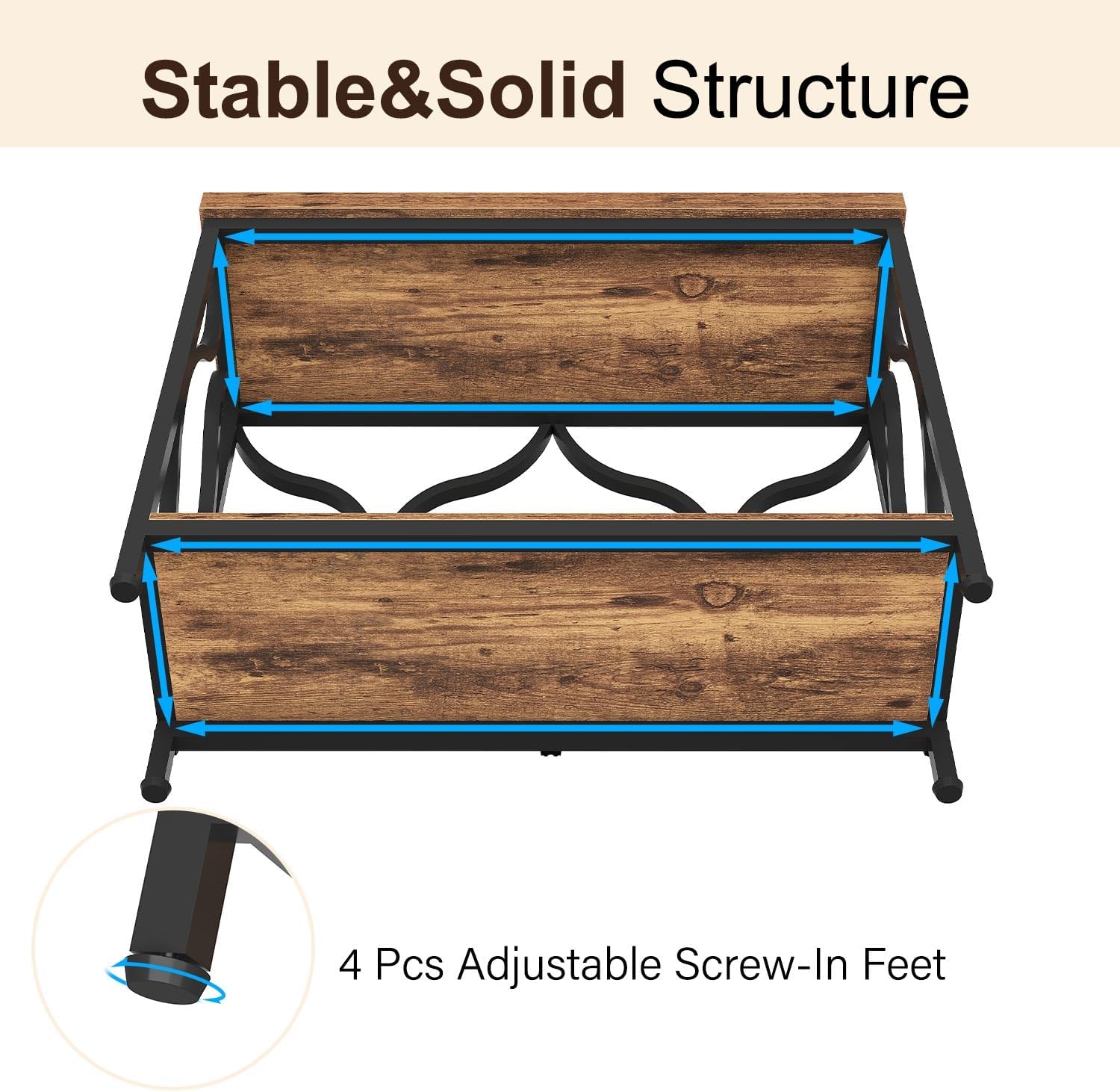 IBF 39.4" Console Sofa Table, Farmhouse Entryway Table Hallway Rustic Brown | Industrial Wood Metal Entry way Narrow Behind Couch Tables with 2-Tier Storage Shelves in Living Room Foyer Entrance