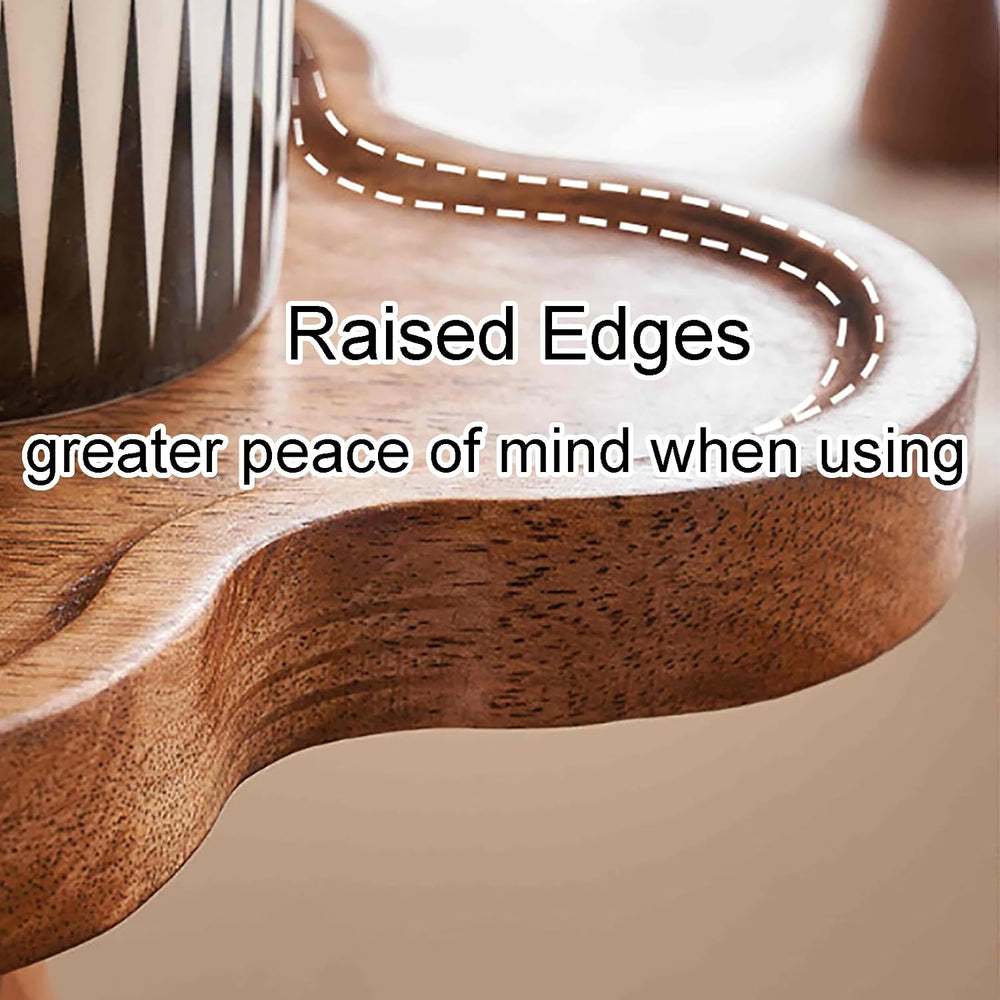 Four Leaf-Shaped Wooden End Table, Coffee Tables with Solid Wood Leg, Small P...
