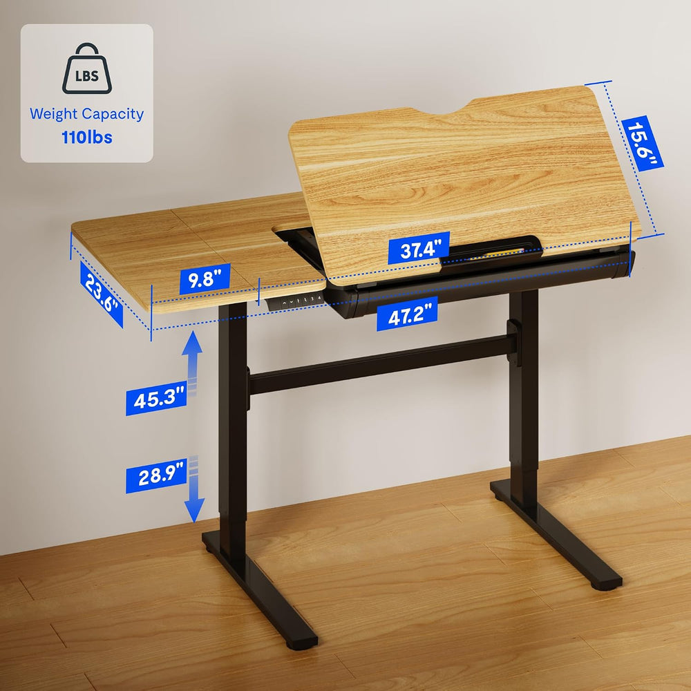 FLEXISPOT Electric Drafting Table Adjustable Height 47.2"x23.6" Sta...