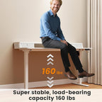 Standing Desk with Drawers and Brushless Motor,Electric Height Adjustable Desk for Walking Pad,Ergonomic Stand Up Desk for Home Office & Gaming,3 Memory Height Preset & Hooks(48" x 24",White)