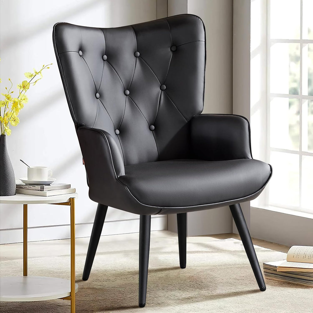 Furniliving PU Leather Accent Chair for Living Room, Upholstered Reading Chai...