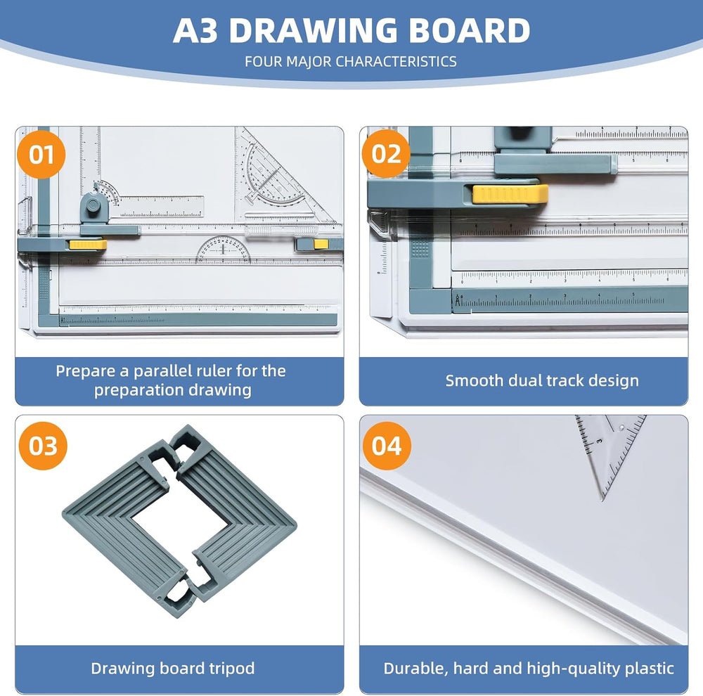 A3 Drawing Board Drafting Table Multifunctional Drawing Board Table with Clea...