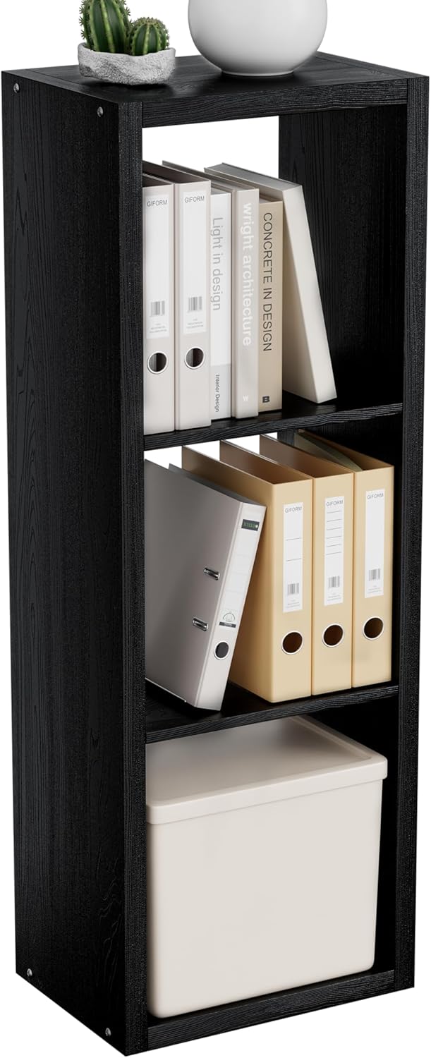 Cube Storage Organizer Bookcase, 3 Tier Decorative 11 inch Open Back Cubical ...