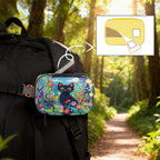 Art Painting Flower Cat Pill Organizer Travel Medicine Case with Zipper Daily Vitamin Storage Bag Portable 8 Slot Weekly Pill Box Supplement Holder for Home Office Gym Travel