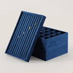 Ring Tray, Velvet Jewelry Trays,Premium Ring Display Case,Luxury Stud Earring Organizer,Blue Jewelry Storage