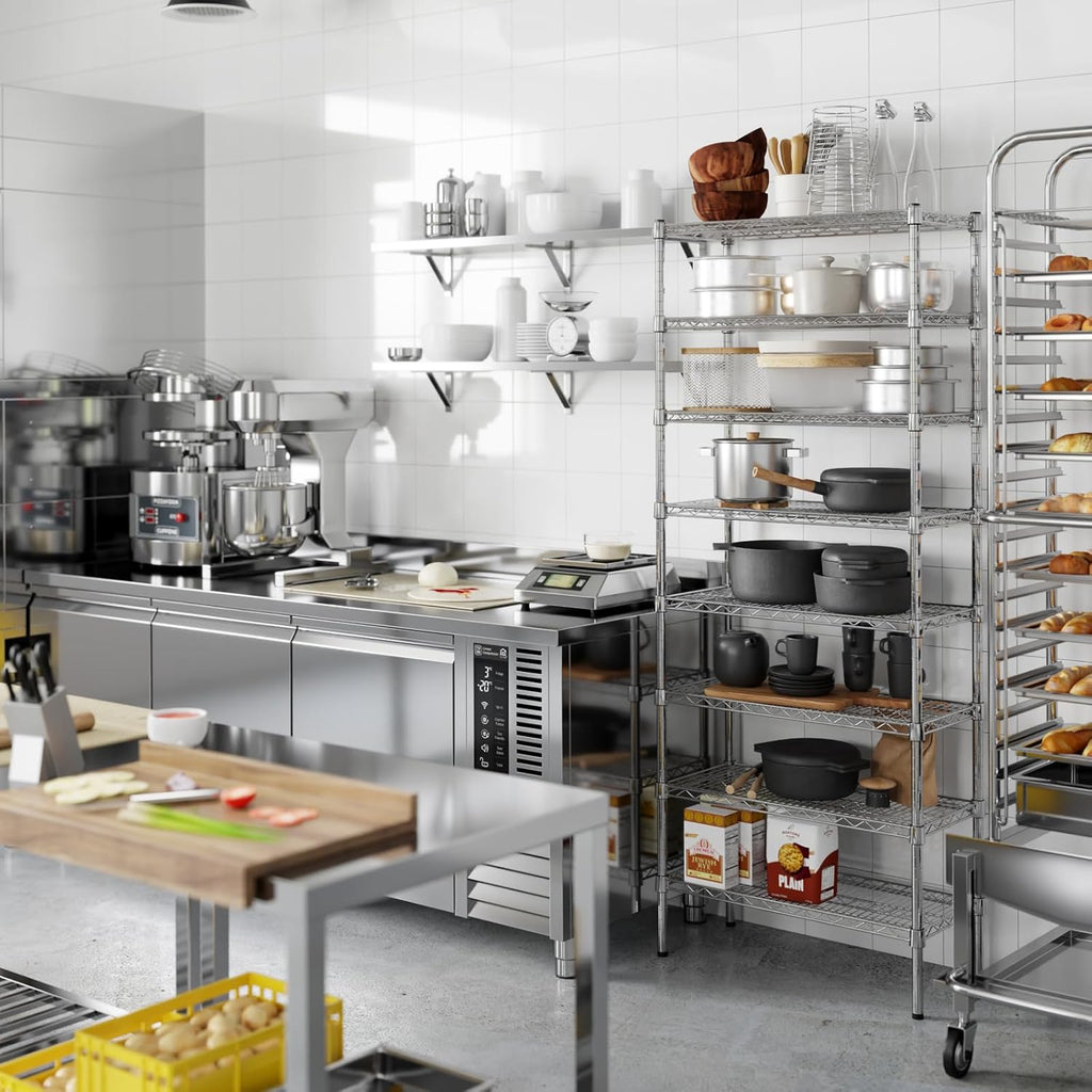 14" Deep x 30" Wide x 74" Height Wire Shelving Kit | 8-Tier | NSF Commercial Storage Rack Unit