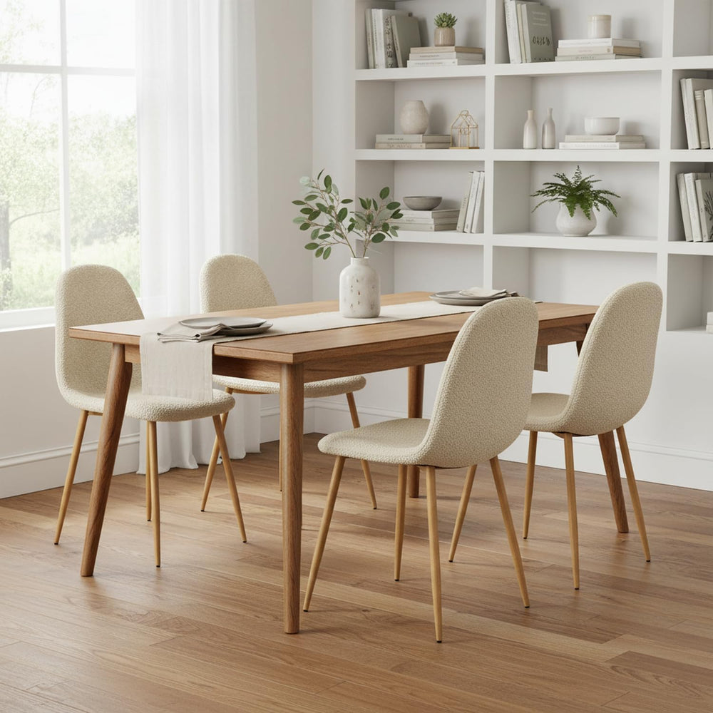 FurnitureR Modern Mid Century Leathaire Upholstered Kitchen Dining Chair, Arm...
