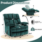 Manual Adjustable Oversized Recliner Chair with Phone Holder, Extra Large Recliner for Heavy Duty Adults 400lbs, Big Man Recliners for Living Room, Nursery, RV