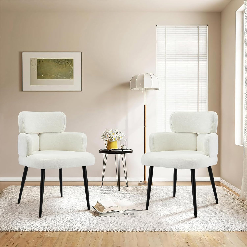 Accent Dining Chair with Arms,Set of 2 Modern Upholstered Side Chair with Sof...
