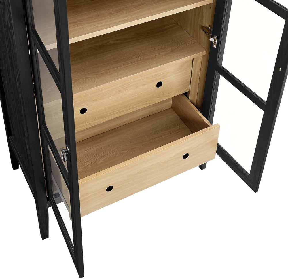 Modway Nolan Modern Farmhouse 71 Inch Tall Arched Storage Display Cabinet in ...