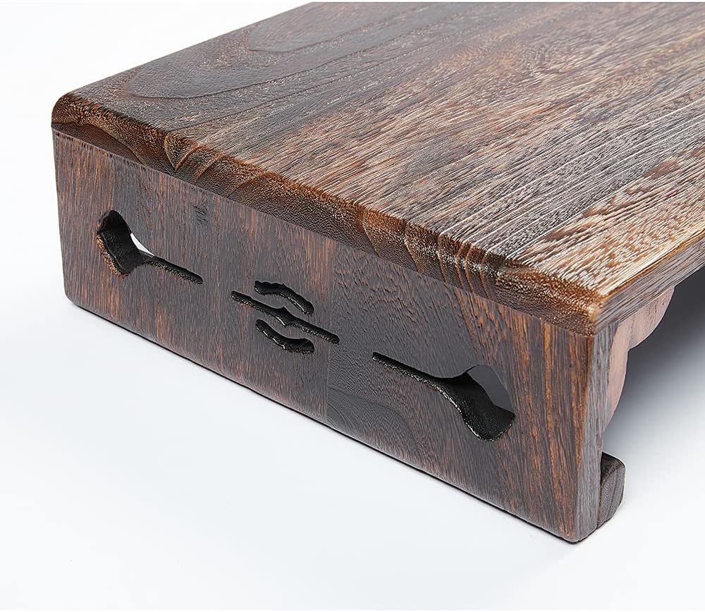Low Wood Stool, Rectangular Bed Step Stool, Large Surface Step Ladder for Kit...