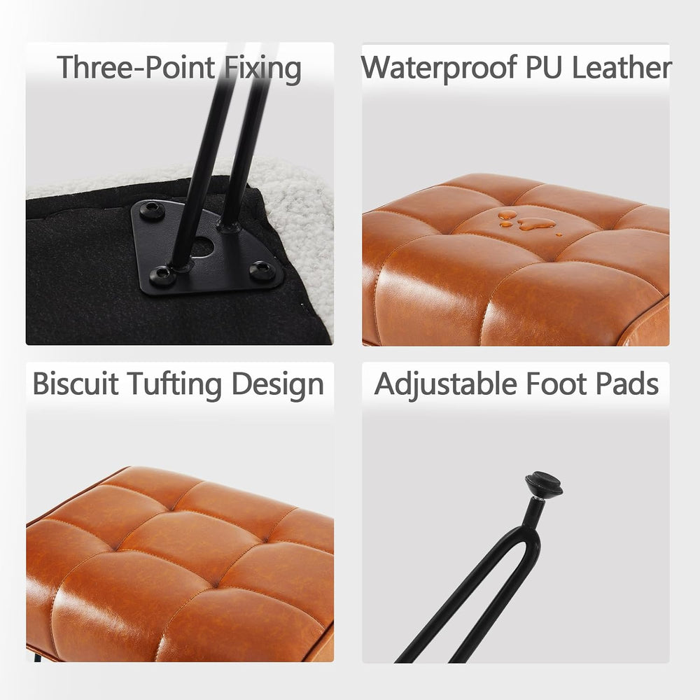 EBENCHICO PU Leather Vanity Stools, Vanity Stool Chairs for Makeup | Faux Lea...