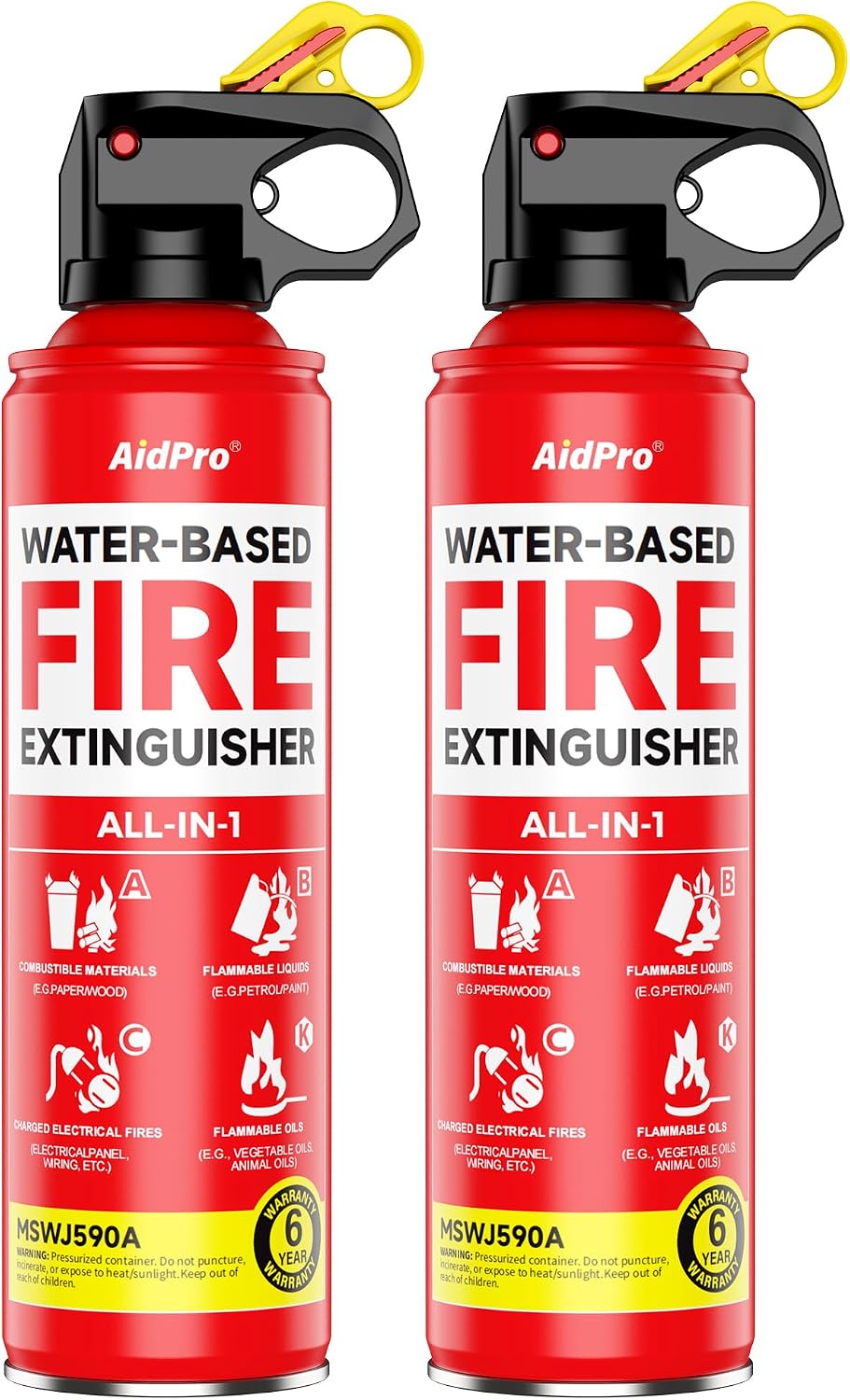 2-Pack Fire Extinguisher for Home,Car & Kitchen,Multi-Purpose Certified A...