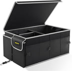 MIKKUPPA Car Trunk Organizer - 65L Collapsible Trunk Organizer with Lid, Sturdy Car Storage for SUV Auto Truck Van with Adjustable Straps and Non Slip Bottom
