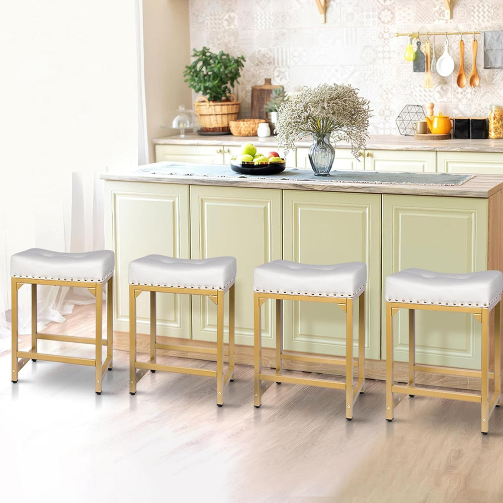 Bar Stools Set of 2, Counter Height Bar Stools for Kitchen Island, 24 Inch Mo...