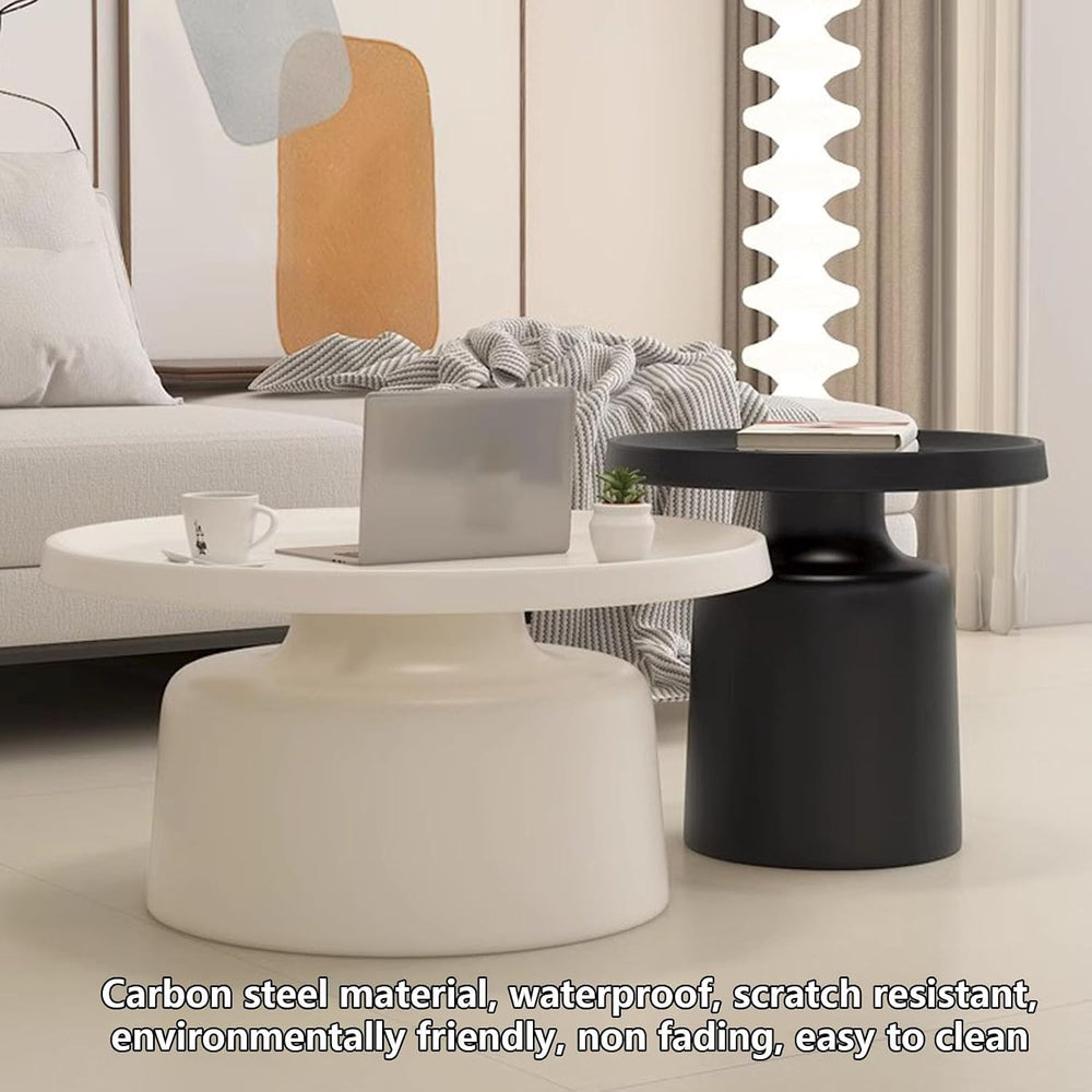 Round Metal Side Table, Multipurpose End Table for Living Room, Bedroom, Offi...