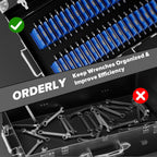 40PCS Magnetic Wrench Organizer Holder - Wrench Tool Organizers for Tool Drawer Storage, Wrenchs Storage Set with Metric & SAE Label, Organization Tool Gift for Professional Mechanics Men, Blue