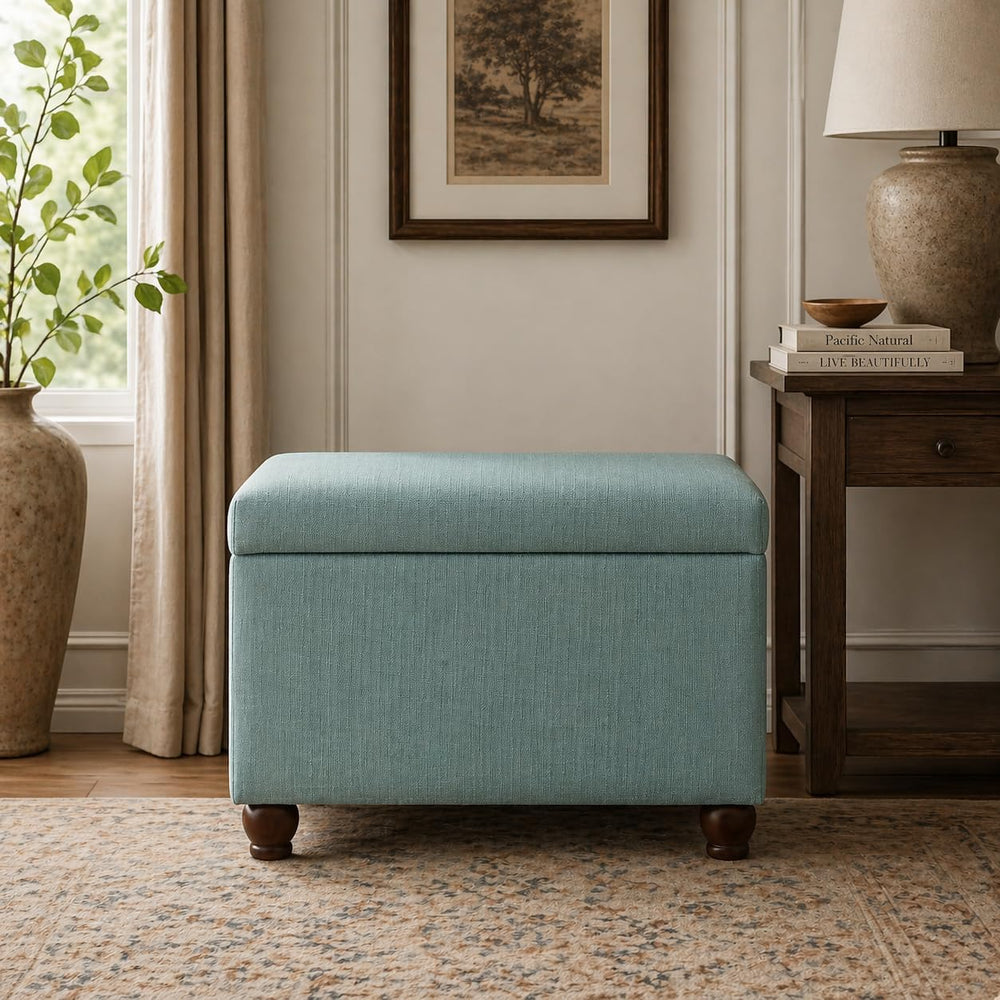 Spatial Order Home Decor | Upholstered MediumRectangular Storage Ottoman | Hi...