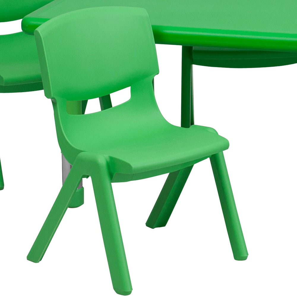 Flash Furniture Emmy 24''W x 48''L Rectangular Green Plastic ...