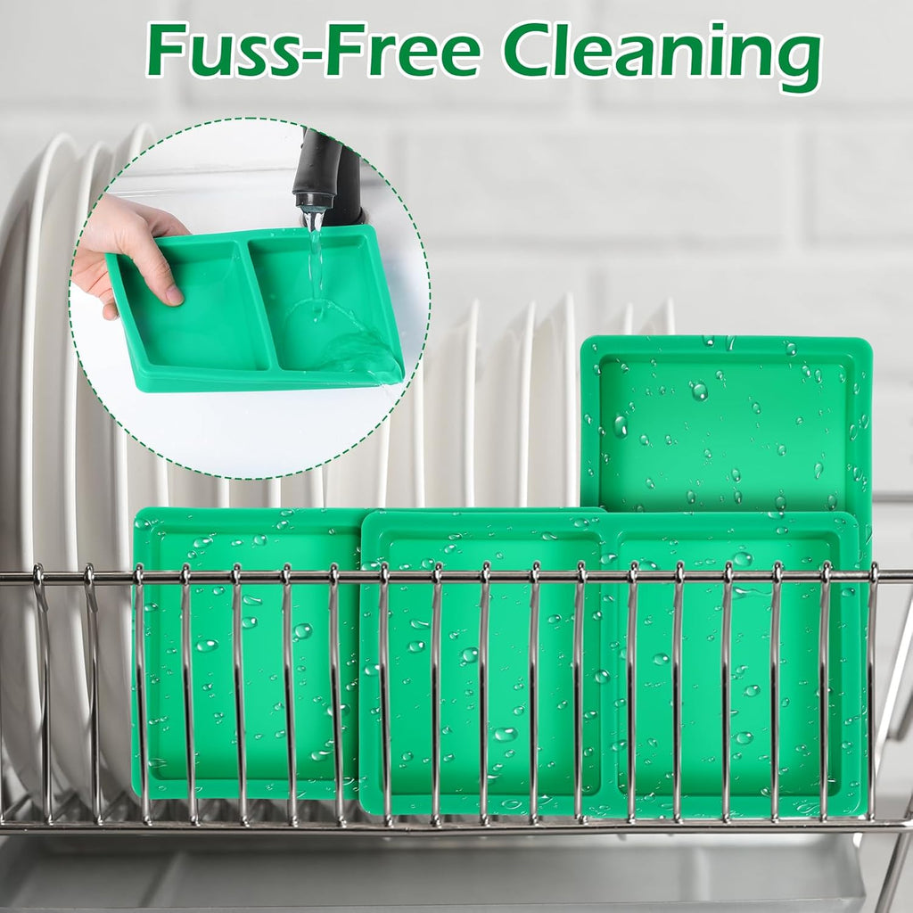 Silicone Tray Dividers for Harvest Right Freeze Dryer Medium and Small Trays, Silicones Food Molds for Harvest right freeze dryer accessories, 4 pcs Green silicone food freezer tray