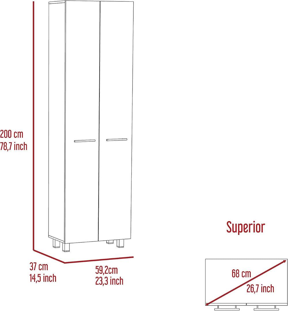 23.6" D*14.5" W*78.7" H Freestanding Kitchen Pantry with 4 She...