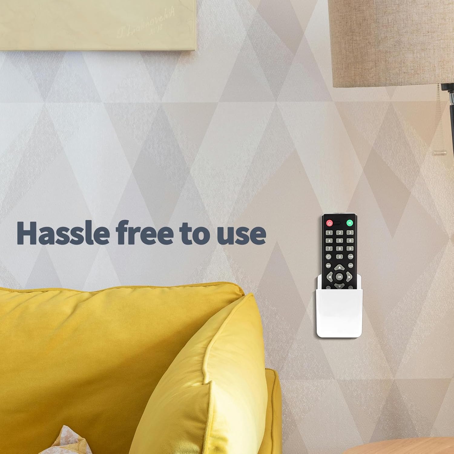 6 PCS Remote Control Holders Wall Mount, Self Adhesive TV Air Conditioner Remote Control Holder, Wall Mount Storage Box Organizer Wall Pen Holder Storage for Home Office School (White)