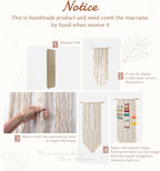 Mkono Macrame Bow Holder Hanging Hair Bow Organizer for Girls Hair Bows,Boho Wall Hair Clips Headband Storage Hanger for Baby Toddler Girls Room, Ivory (Clips and Other Props Not Included)