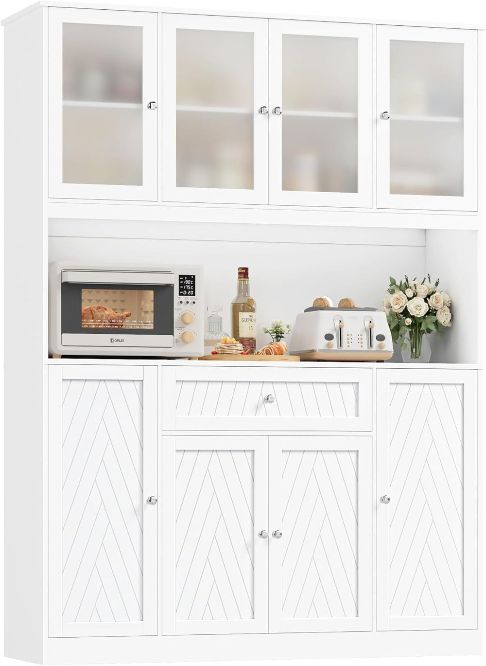 BOTLOG 72" Tall Kitchen Pantry Cabinet, 55.1" Wide Large Kitchen Hu...