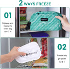 Cerbonny Small Insulated Lunch Bag (Green-Fish, 12.0 quarts) - Freezer Safe, Mini Cooler Bag for Work School Travel, Fits Yogurt, Suitable for Kids/Adults