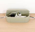 Green Cord Organizer Box, Plastic Cable Management Box with Lid, Power Strips Protector Cover Under TV and Desk for Home, Office, Bathroom, School, Wires Hider Protector for Floor (Small)